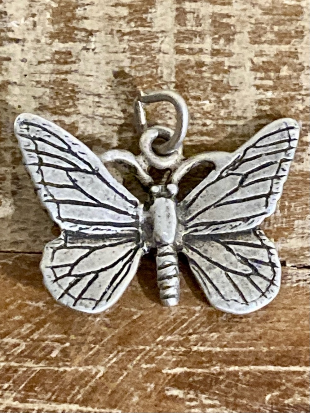 Butterfly Charm Pendant - Silver Tone